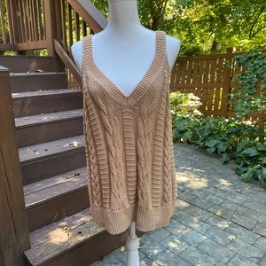 Banana Republic Tan Cableknit Sweater Vest Top